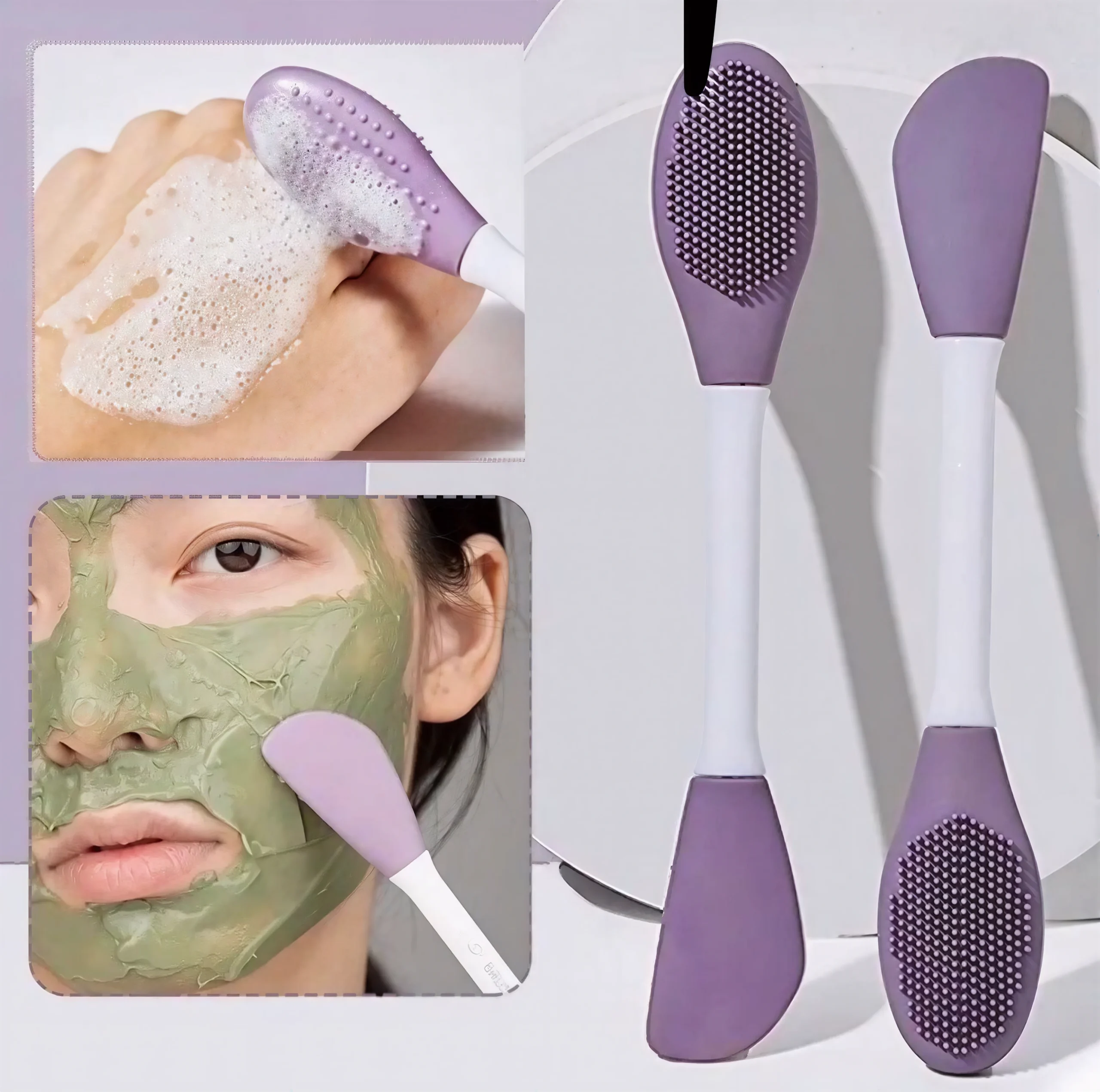 double head silicone mask & cleanser brush double head silicone mask & cleanser brush